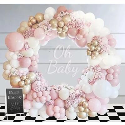 Afbeelding van DUGEHO 104 stuks goud en wit roze slinger ballon boog, ballonnen set, macaron ballon, latex voor verjaardag bruiloft baby shower partij