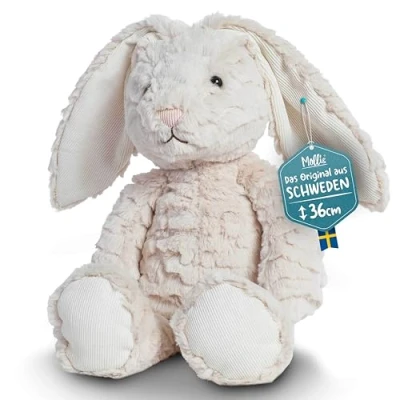 Afbeelding van Mollis Knuffeldier, knuffelhaas, 36 cm, pluche dier, haas, kinderknuffeldier, zacht knuffeldier voor kinderen en baby&#039;s