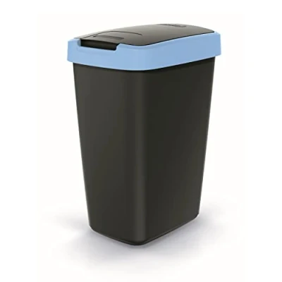 Afbeelding van Prosperplast Prullenbak / Afvalbak 12L Zwart met blauwe frame