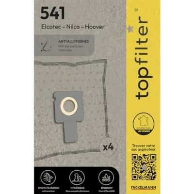 Afbeelding van Set van 4 stofzuigerzakken voor Hoover en Elcotec TopFilter Premium