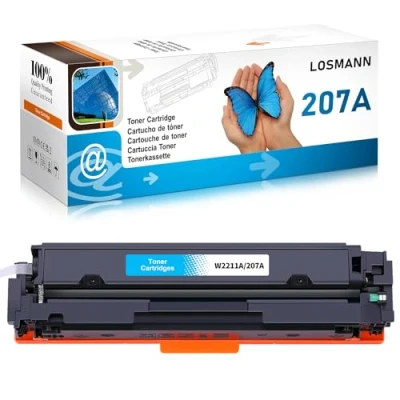 Afbeelding van LOSMANN 207A W2211A met chip toner compatibel HP 207X W2211X vervanging voor Color Laserjet Pro MFP M283fdw M255dw M282nw M283fdn M255nw (cyaan)