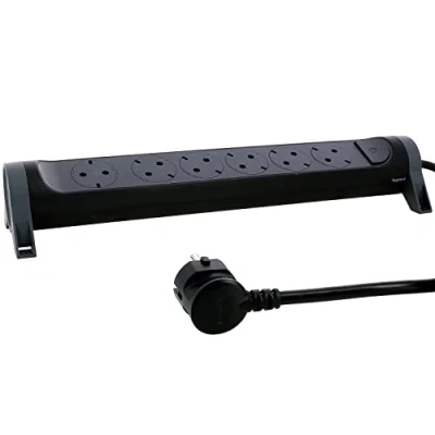 Afbeelding van Legrand premium contactdoos 6x2p a 3m snoer zwart 694540