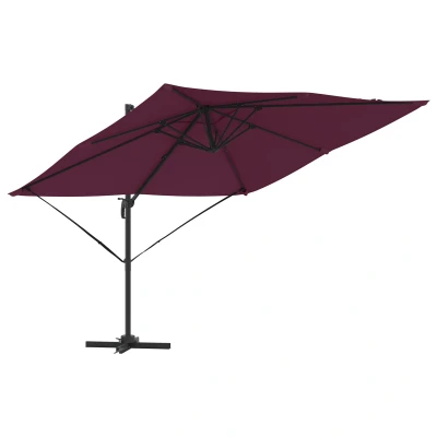 Afbeelding van vidaXL Cantilever Roma Parasol Bordeauxrood 286x285x265 cm Aluminium