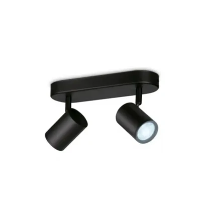 Afbeelding van WiZ IMAGEO Spots 2x5W B 27 65K TW 871951455183100 LED plafondlamp 10 W Zwart