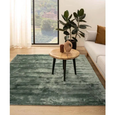 Afbeelding van Viscose Vloerkleed Vierkant Pearl Azuurblauw 100x100 Cm