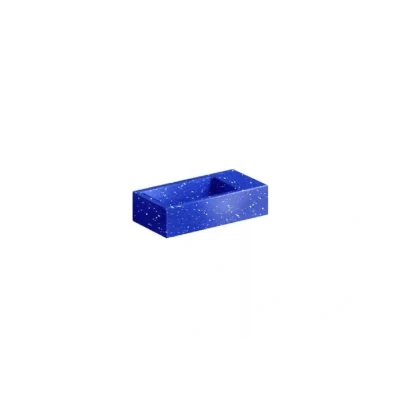 Afbeelding van Fontein Clou Flush 3 Zonder Kraangat 36x18 cm Gerecycled Plastic Blauw Met Gekleurde Snippers