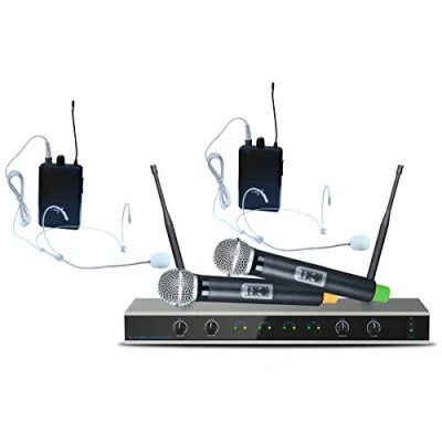 Afbeelding van E Lektron IU 4011MH digitaal UHF draadloos microfoonsysteem met 2x handmicrofoon + headset microfoon nekbeugel