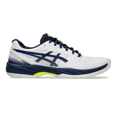 Afbeelding van Asics Gelcourt Hunter 3 Handbalschoenen, Heren, Maat: 39.5, White/blue expanse Textiel/ synthetisch