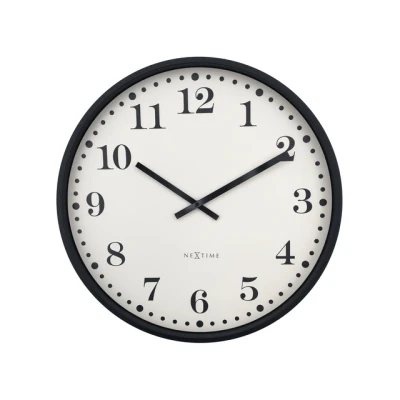 Afbeelding van Wandklok 50cm Stil Zwart/Wit Plastic NeXtime &#039;Dickens Large&#039;
