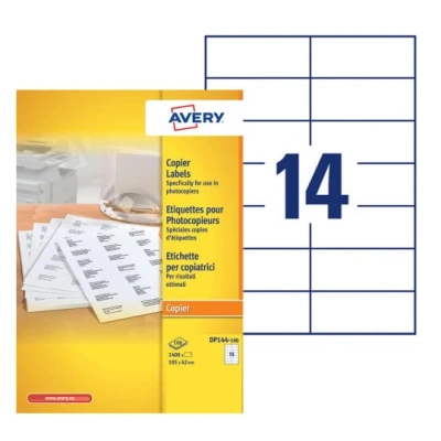 Afbeelding van Etiket Avery DP144 105x42mm wit 1400stuks