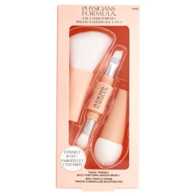 Afbeelding van Physicians Formula, 4 in 1 Kwast, Make up Kwast voor Moeiteloos Aanbrengen Onderweg, met een Oogschaduwkwast, Eyeliner/Wenkbrauwkwast, Bronzer/Blushkwast, en Foundation/Concealer Sponsje