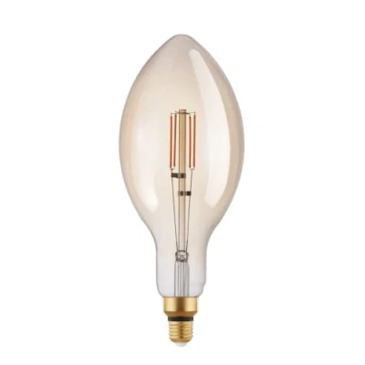 Afbeelding van EGLO Filament LED lamp E27 dimbaar, extra grote amber vintage kaars gloeilamp Big Size, retro lichtbron 4,5 Watt (40w equivalent), 470 Lumen, warm wit, 2200 Kelvin, E140, Ø 14 cm