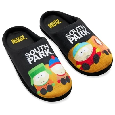 Afbeelding van South Park Muilezelpantoffels voor heren, antislip, gezellige huisschoenen grappige cadeaus Zwart Multi, 43.5 EU