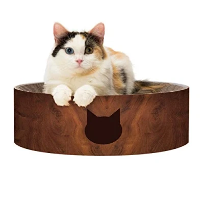 Afbeelding van NECO ICHI CATS FIRST Necoichi Cozy Cat Scratcher Bowl (Dark Cherry)