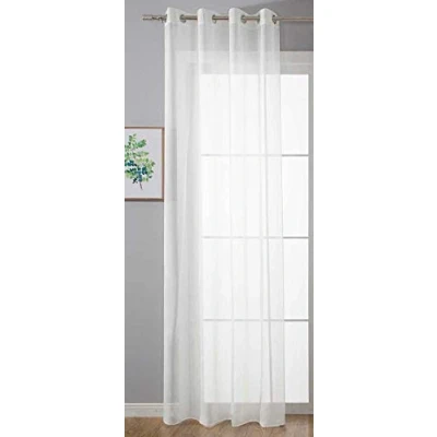 Afbeelding van Ooggordijn transparant »Uni« gordijn H x B 145 140 cm wit Stores oogjes loodbandsluiting woonkamer, 20332 cn