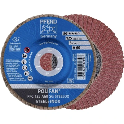 Afbeelding van PFERD 67706125 PFC 125 A 60 SG STEELOX Lamellenschijf Diameter mm Boordiameter 22.23 RVS, Staal 10 stuk(s)