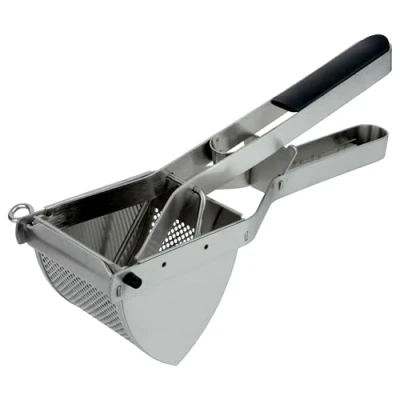 Afbeelding van Grunwerg Aardappelrasp, pureermachine, fruit en groentepers met ergonomische handgreep, roestvrij staal, 28 x 8 10 cm