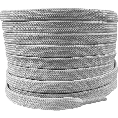 Afbeelding van Platte schoenveters 8mm polyester Lichtgrijs 120cm