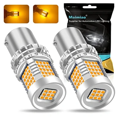 Afbeelding van 2Pcs p21w leidde canbus anti fout lamp, 1156 BA15S Amber hyper flits geleid knipperlicht lamp 89 SMD 12V 24V 3400LM Super helder en waterdicht