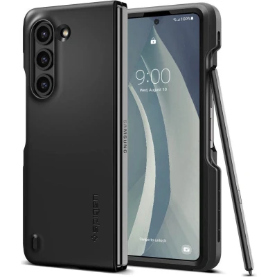Afbeelding van Samsung Galaxy Z Fold 5 Hoesje Kunststof Spigen Hardcase/Backcover Zwart Telefoonhoesje Shockproof/Valbescherming