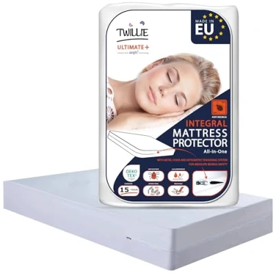Afbeelding van Twillie Integrale Matrashoes 80x200x15 cm Waterdicht Hoge Kwaliteit anti Bedwants Oeko TEX® Matrasbeschermer AEGIS® Behandeling huisstofmijt, bacterieel Onderlaken Made in EU