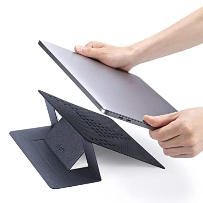 Afbeelding van MOFT Onzichtbare slanke laptopstandaard, direct in en uitschakelen, verstelbare gouden kijkhoek, compatibel met laptops tot 17 inch