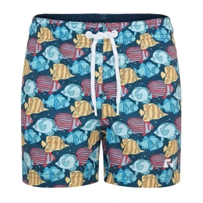 Afbeelding van RIPT Performance Jongenszwemshort Quick Dry UV 50 Zonbescherming Peach Finish Zwemshort Trunks, Blauw/Geel, 5 6 Jaren