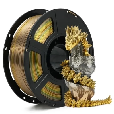 Afbeelding van FLASHFORGE Filament voor 3D printer, zijde, glanzend, snel kleurverloop, wisseling, regenboog, meerkleurig PLA filament, 1,75 mm, 1 kg spoel, zijdestructuur en ultra hoogglans, zijdemetaal regenboog