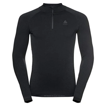 Afbeelding van Ondershirt Odlo Men BL Top Turtle Neck LS Half Zip Performance Black New Graphite Grey L