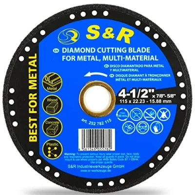 Afbeelding van S&amp;R Diamantslijpschijf Multi Cut 115 x 1,5 22,2/15,88 mm voor metaal, steen, hout, plastic + andere multimaterialen vacuüm gesoldeerd