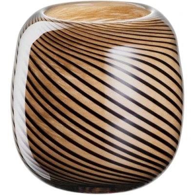 Afbeelding van LEONARDO HOME Filo Colori 047513 Vaas, 1 stuk, handgemaakt kunstwerk, mooi unicaat, gepassioneerd windlicht, modern decoratief object als hoogtepunt, hoogte 17,2 cm, bruin