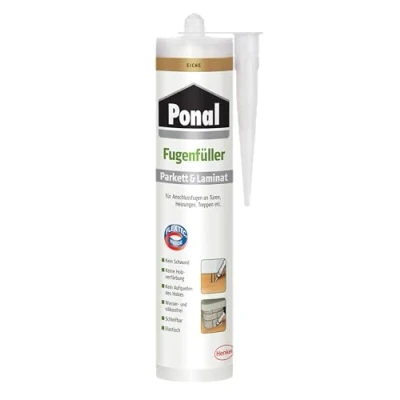 Afbeelding van Ponal Parket &amp; laminaat voegenvuller eiken, elastische voegmassa voor aansluit en expansievoegen, oplosmiddel , water siliconenvrije afdichting, 1x280 ml cartridge