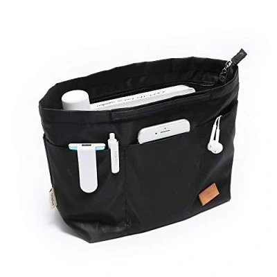 Afbeelding van iN. Multi Pocket Travel Handbag Organizer Insert Large for Tote Bag Purse Liner with Handles (Large, Black)