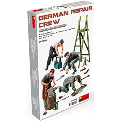 Afbeelding van Mini Art 35358 1:35 Fig. Dt. Mechanicentrupp (4) getrouwe replica, modelbouw, plastic bouwpakket, knutselen, hobby, lijmen, modelbouwset, montage, ongelakt