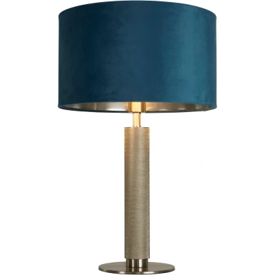 Afbeelding van Searchlight Tafellamp London goud met blauwe kap EU65721TE