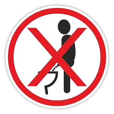Afbeelding van iSecur wc dekselsticker, “Bitte im Sitzen pinkeln“, Ø 5 cm, deksel sticker, sticker met pictogram voor badkamer, deksel, gastentoilet, muur, hin_299