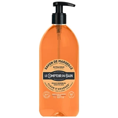 Afbeelding van Le Comptoir du Bain Traditionele Marseille Zeep Oranjebloesem 1 L