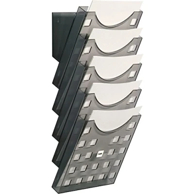 Afbeelding van Helit H6103108 brochurehouder &quot;the grid wall&quot; 5 x DIN A4, grijs transparant