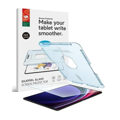 Afbeelding van BERSEM Silkfeel schermbeschermer voor Samsung Galaxy Tab S9 Ultra / S8 14,6 inch 2023/2022 (model: SM X900/SM X906), gehard glas, EZ kit, automatische uitlijning