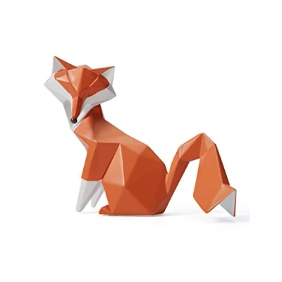 Afbeelding van Amoy Art Figuur Decoratie Vos Dier Sculpture Standbeeld Geometrisch Modern Kunst Voor Huis Cedeau Giftbox Polyresin 20cmL