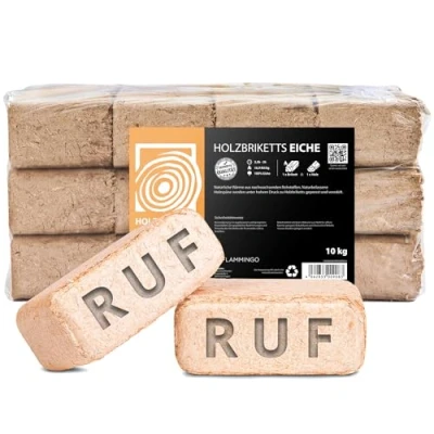Afbeelding van Ruf Houtbriketten, eikenhout, 40 kg, brandhout, open haard/kachel