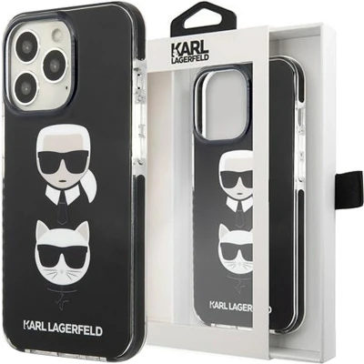 Afbeelding van Karl Lagerfeld KLHCP13XTPE2TK iPhone 13 Pro Max 6.7 hardcase zwart/zwart Karl&amp;Choupette Head