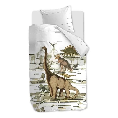 Afbeelding van Beddinghouse x Hanneke de Jager Dinosaurs Natural 140x200/220 + 1x 60x70 Naturel