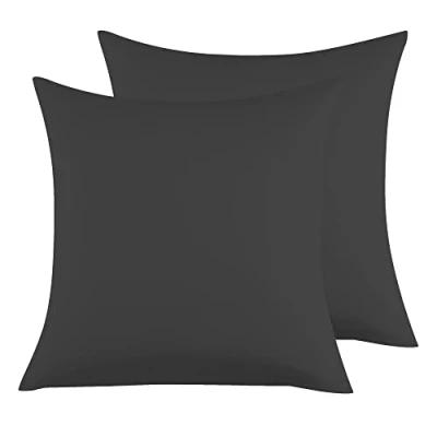 Afbeelding van Set van 2 kussenslopen 80x80cm, 100% microvezel zwart