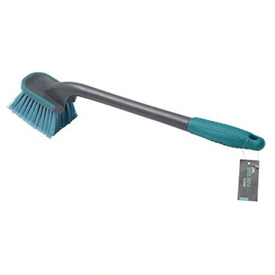 Afbeelding van JVL Car Care Cleaning Reach Rim Brush, lang, grijs en blauwgroen, kunststof rubber, blauwgroen/grijs, 48 ​​x 6,8 x 11 cm