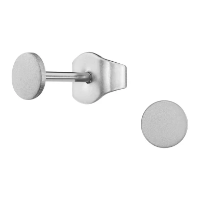 Afbeelding van Traveller Oorbellen Heren Edelstaal Zilverkleurig Made in Germany Rond Duurzaam 4 mm 171010