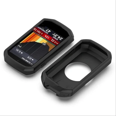 Afbeelding van GIOPUEY Cilicone hoes compatibel met Garmin Edge 1050, ultradunne zachte hoes, slim fit, anti val, niet gemakkelijk vuil zwart