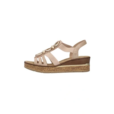 Afbeelding van Rieker Sandalen met sleehak, Dames, Maat: 38, Rosa Schoenen