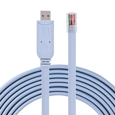 Afbeelding van consolekabel, USB USB2.0 Mannelijk Naar RJ45 CAT5 Seriële Console platte Kabel voor Cisco, Huawei, JUNIPER, 3COM, Ruijie, 1.8m/6ft