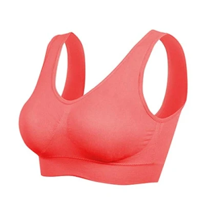 Afbeelding van Boolavard Comfortabele beha voor dames, klassieke bustier, push up en zonder beugel, verpakking van 3 stuks, watermeloenrood, 3XL